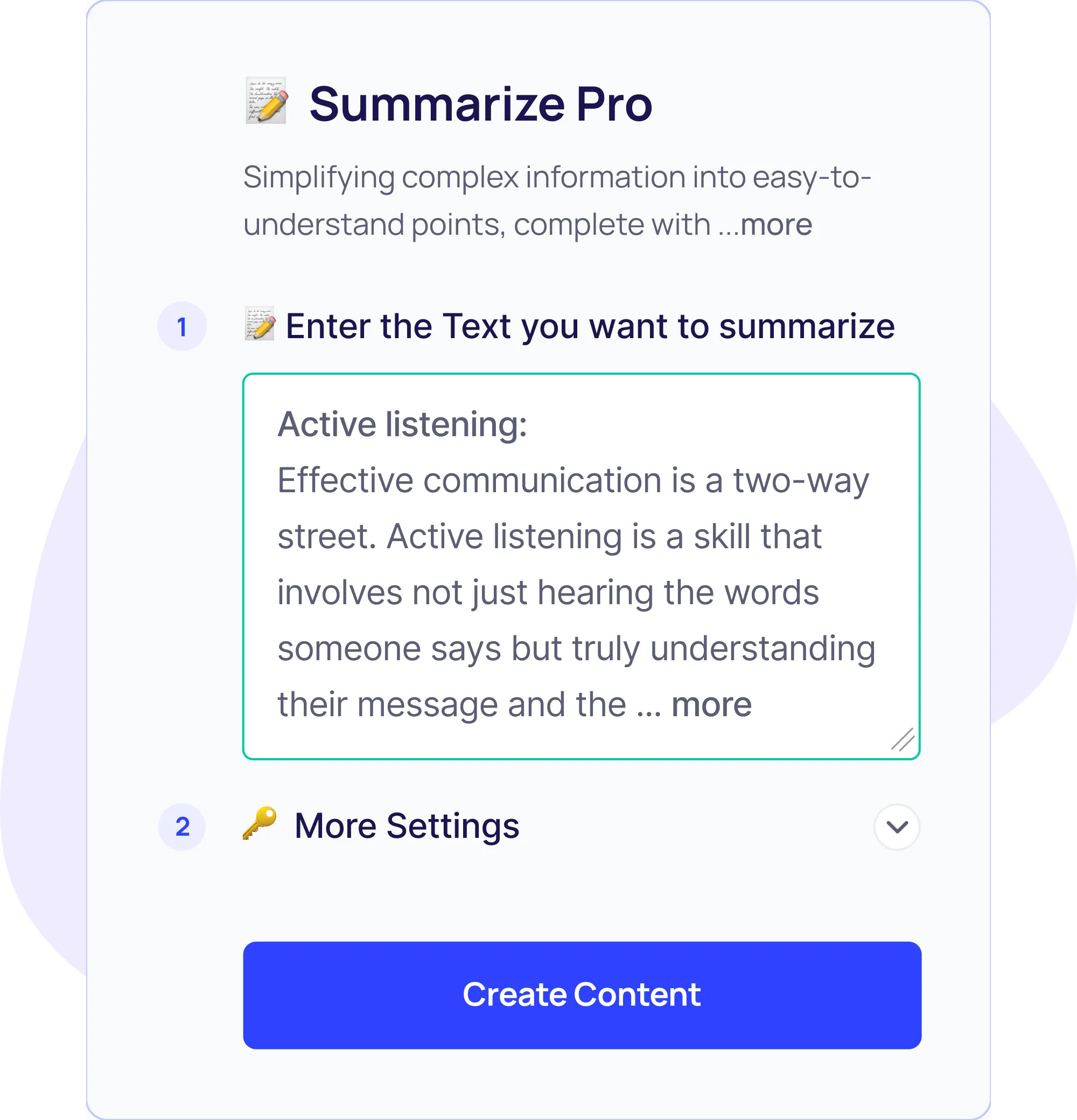 Summary Generator Step - 2