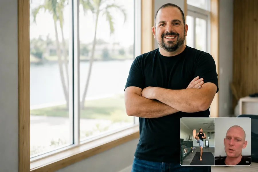 John Garuti, BJJ athlete, mid-training