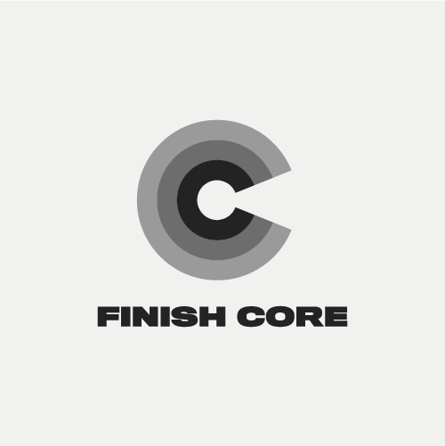 A logo design concept for Finish Core, a fine finish carpentry brand