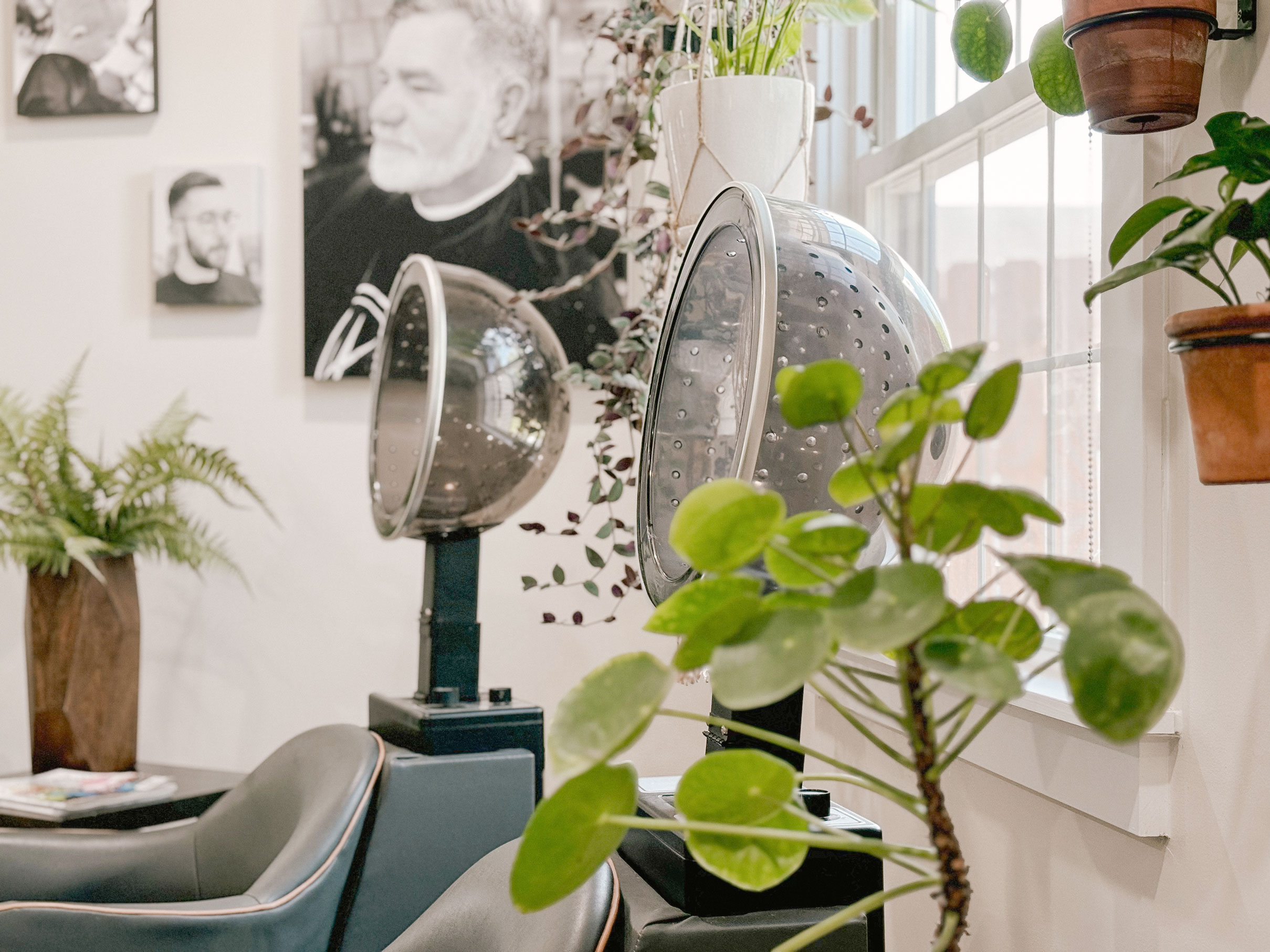 Hair salon dryer chairs