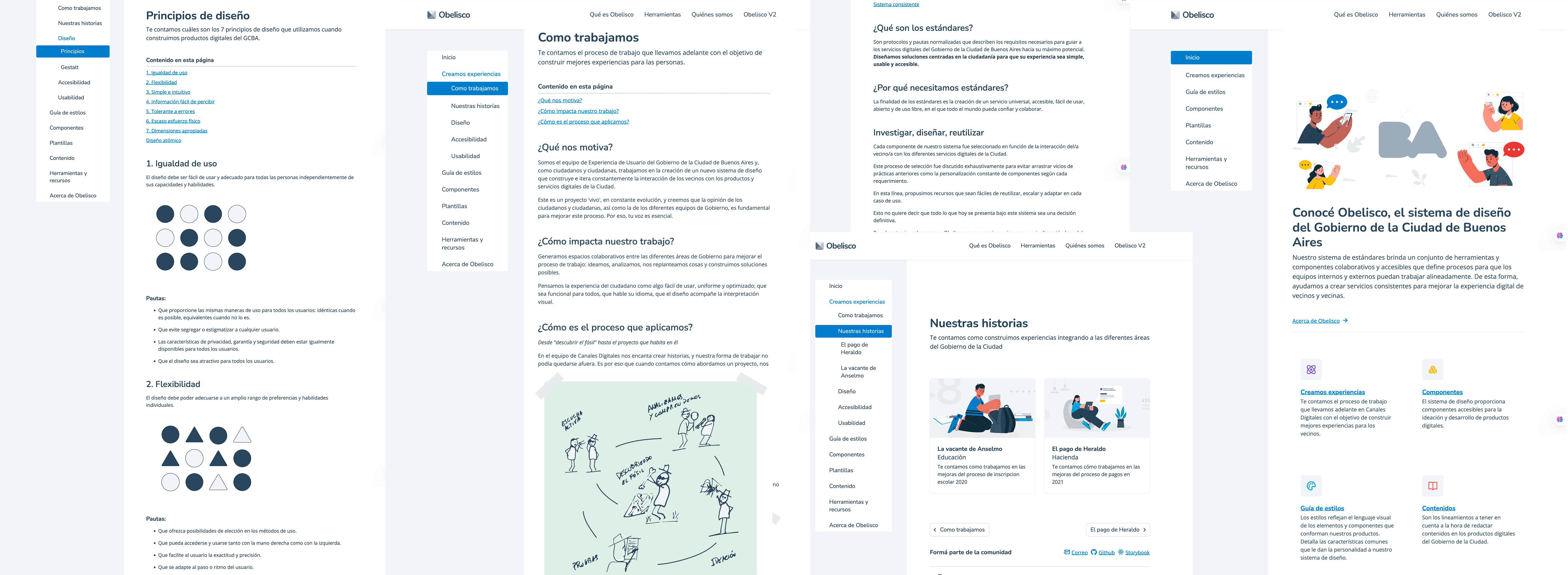 images of the first version of the design system