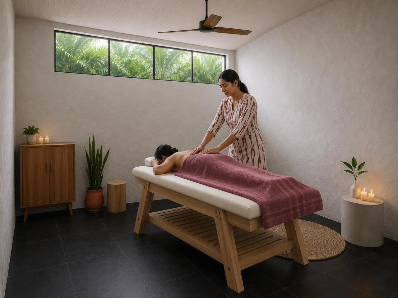 Massage treatment at the Jaali Spa on the Talpona