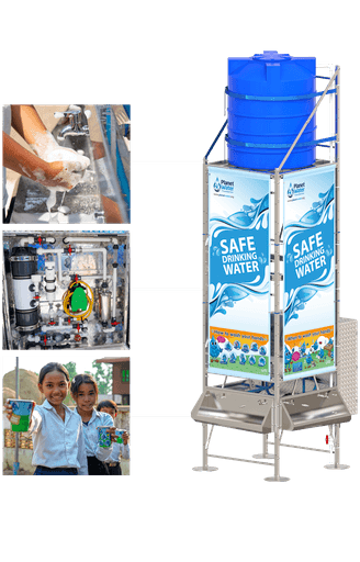 Planet Water Foundation AquaTower community water filtration system
