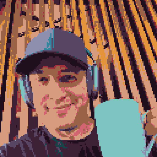 Pixel portrait of Andrew Street.