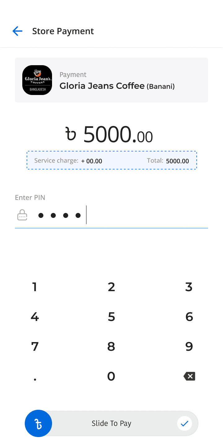 SureCash app, screen 4