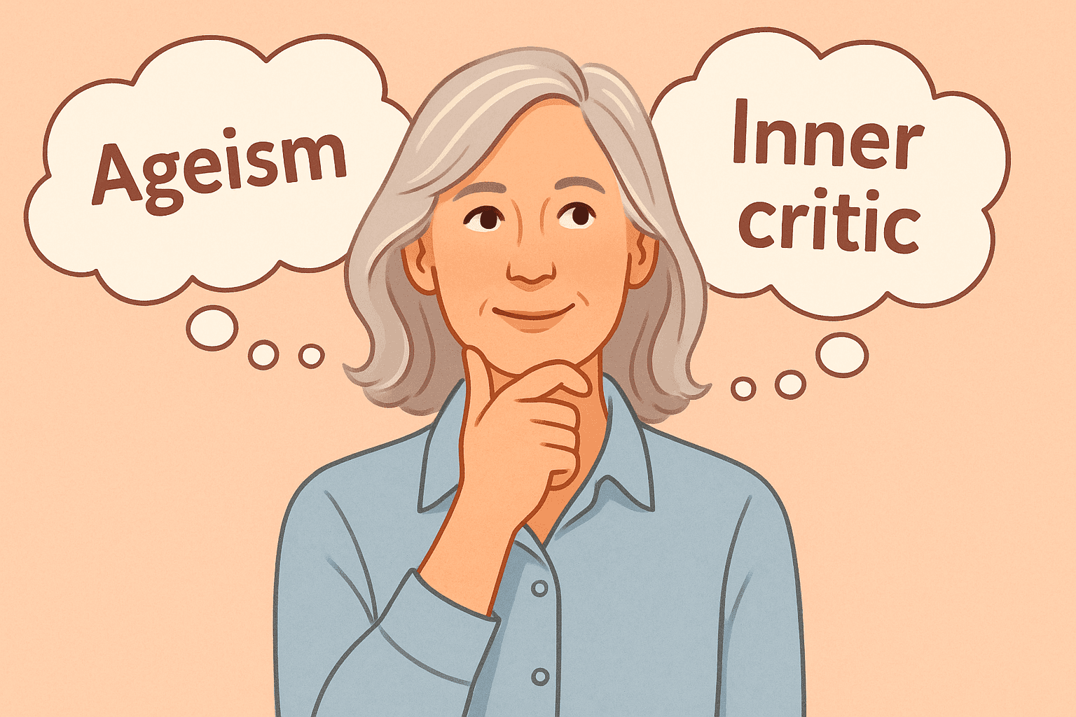 Woman thinking if it's Ageism or Inner Critic