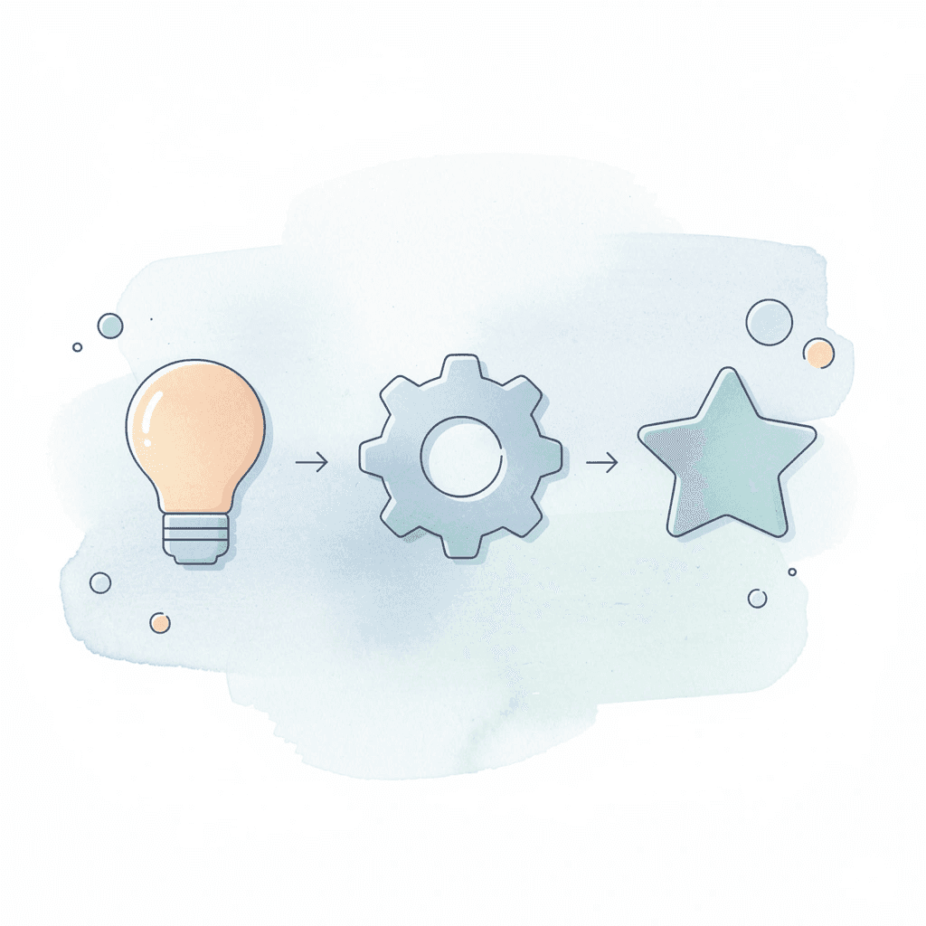 Three icons showing different learning approaches: visual, repetitive practice, and time-based