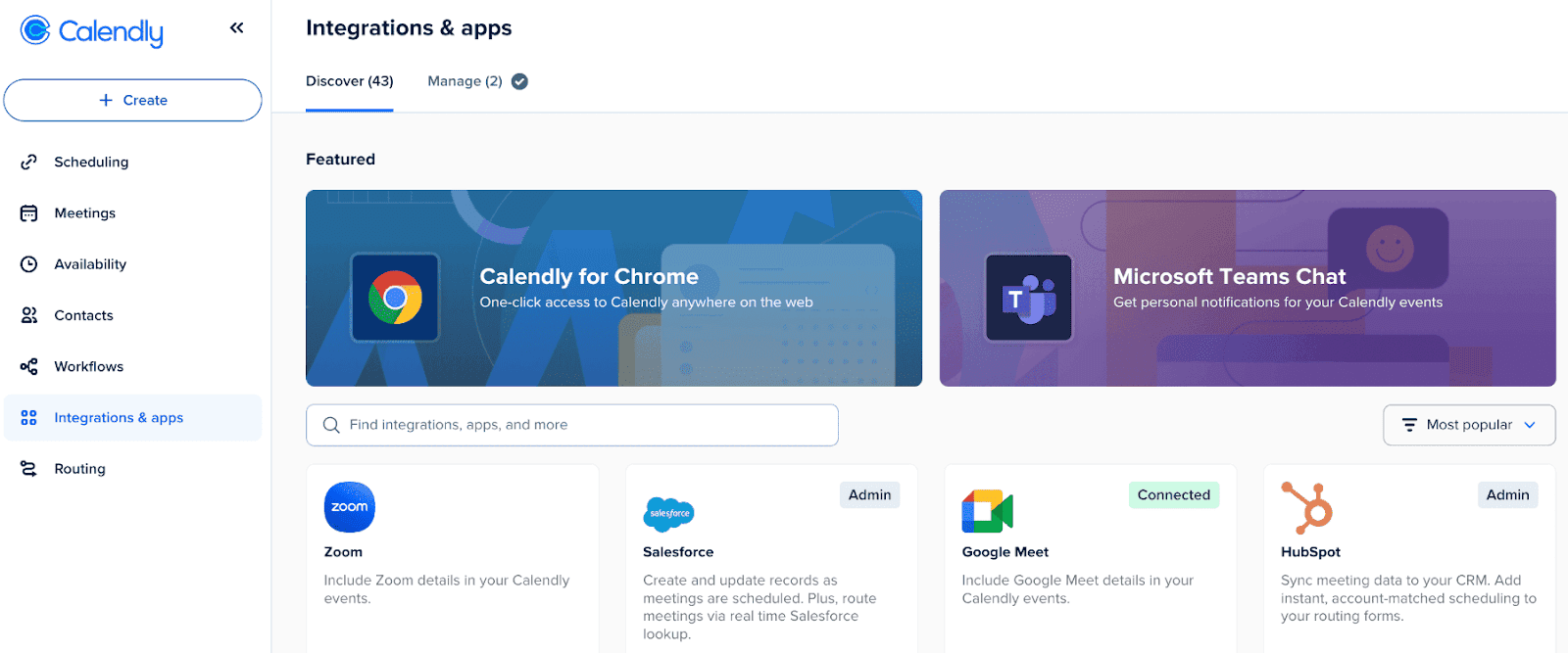 Calendly's integrations