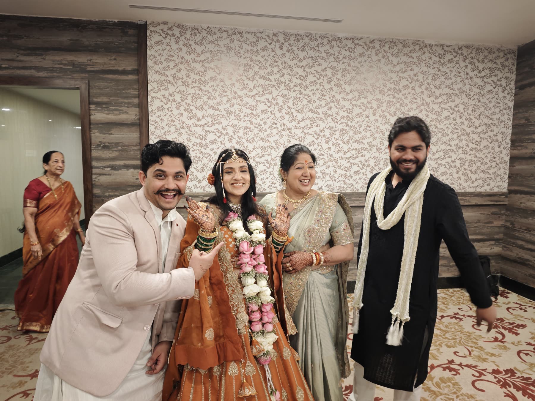 Sarika and Varad with friends after the ceremony
