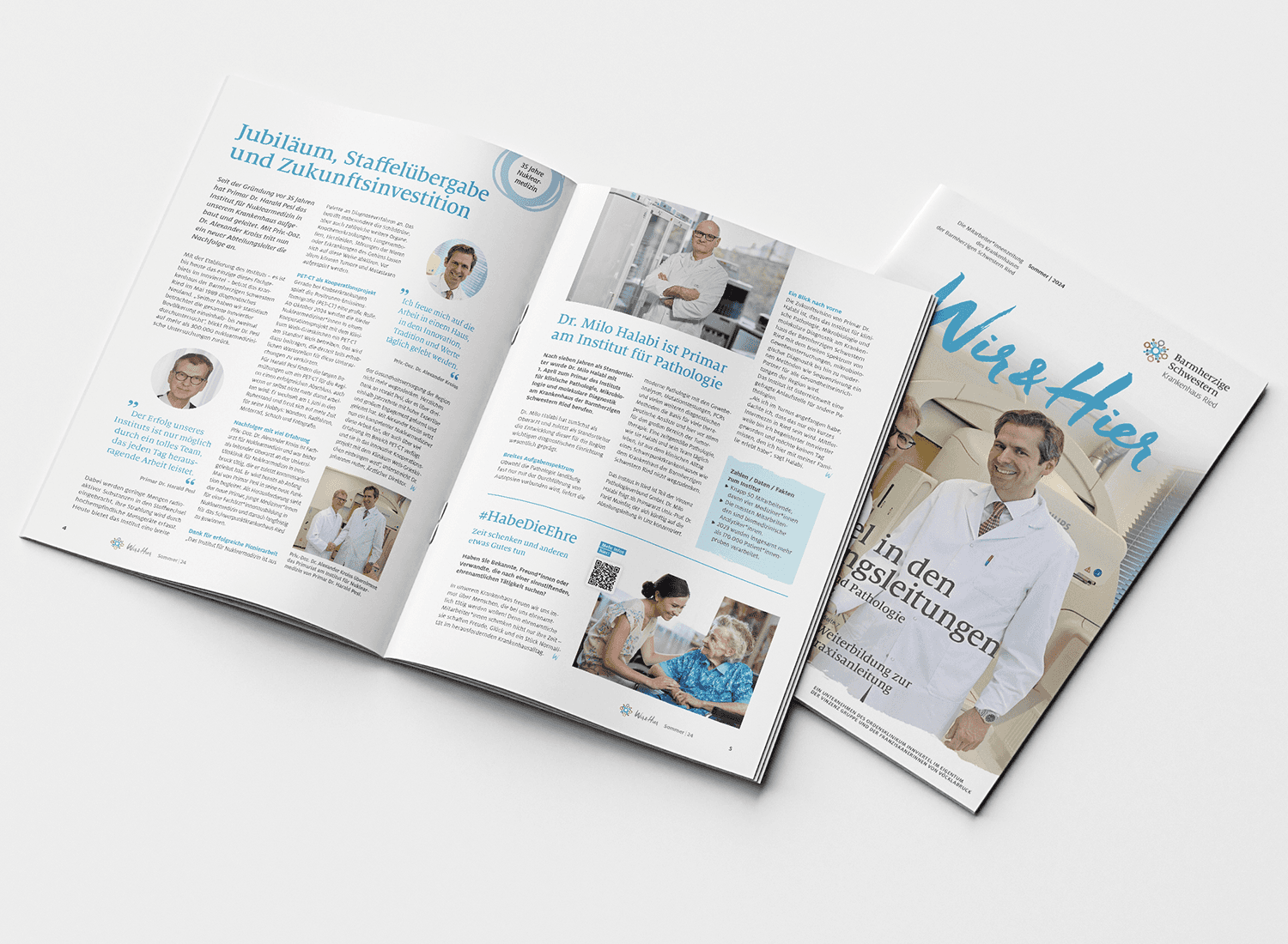 Aufgeschlagenes Wir & Hier Magazin