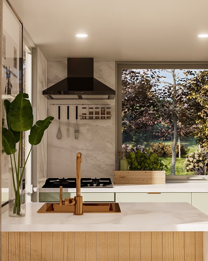 Double Trouble 7m/24ft tiny house kitchen