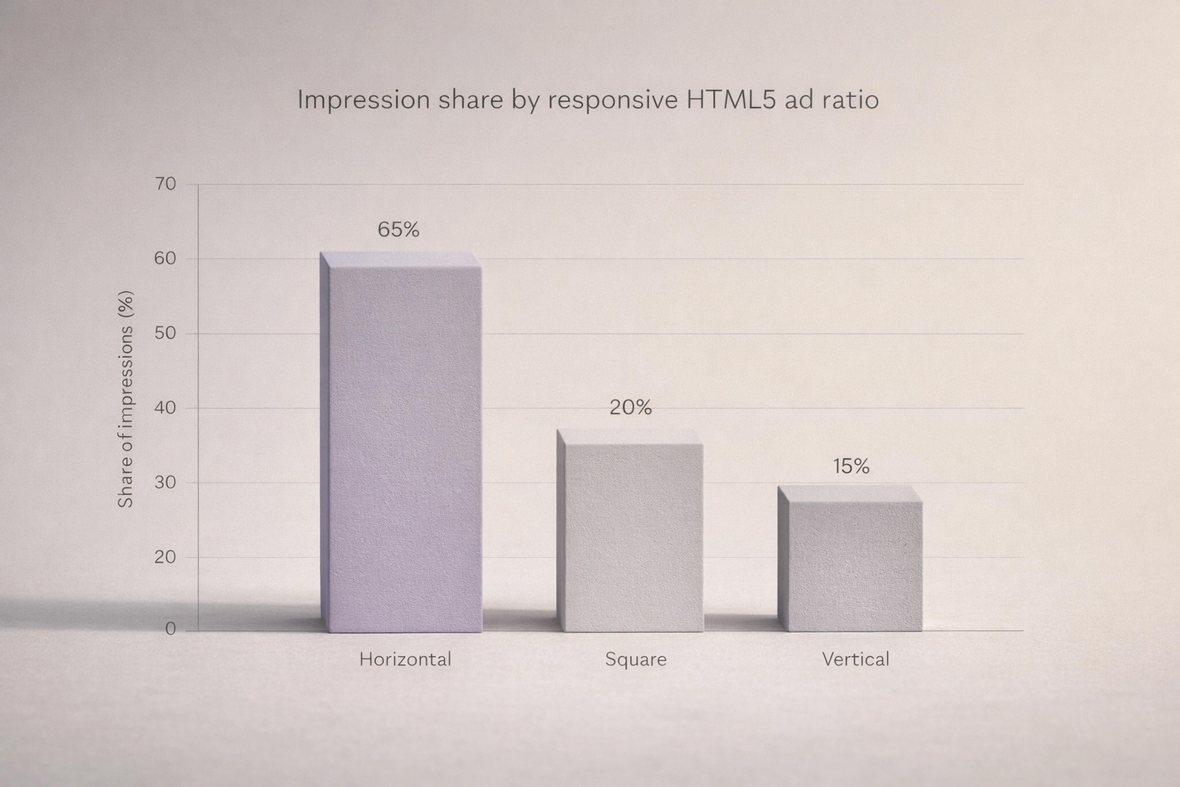 Bar chart showing impression share by responsive HTML5 ad ratios