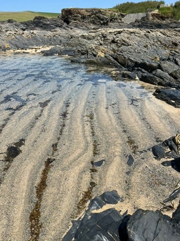 blue sky and white clouds over the sea