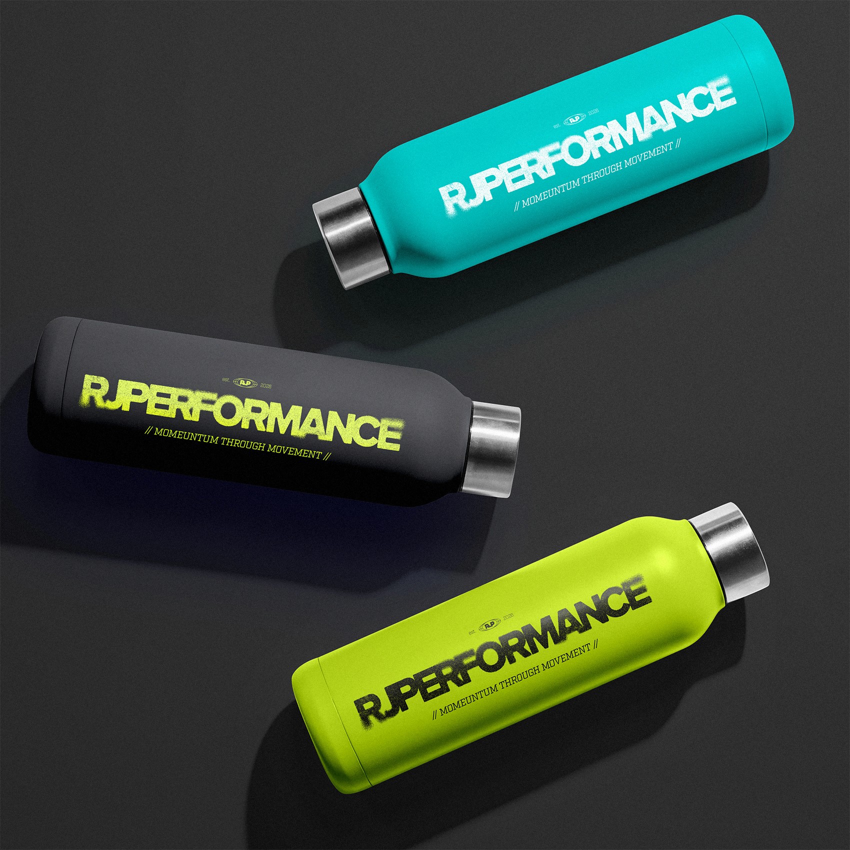 Water bottle mockup for Bristol-based personal trainer brand