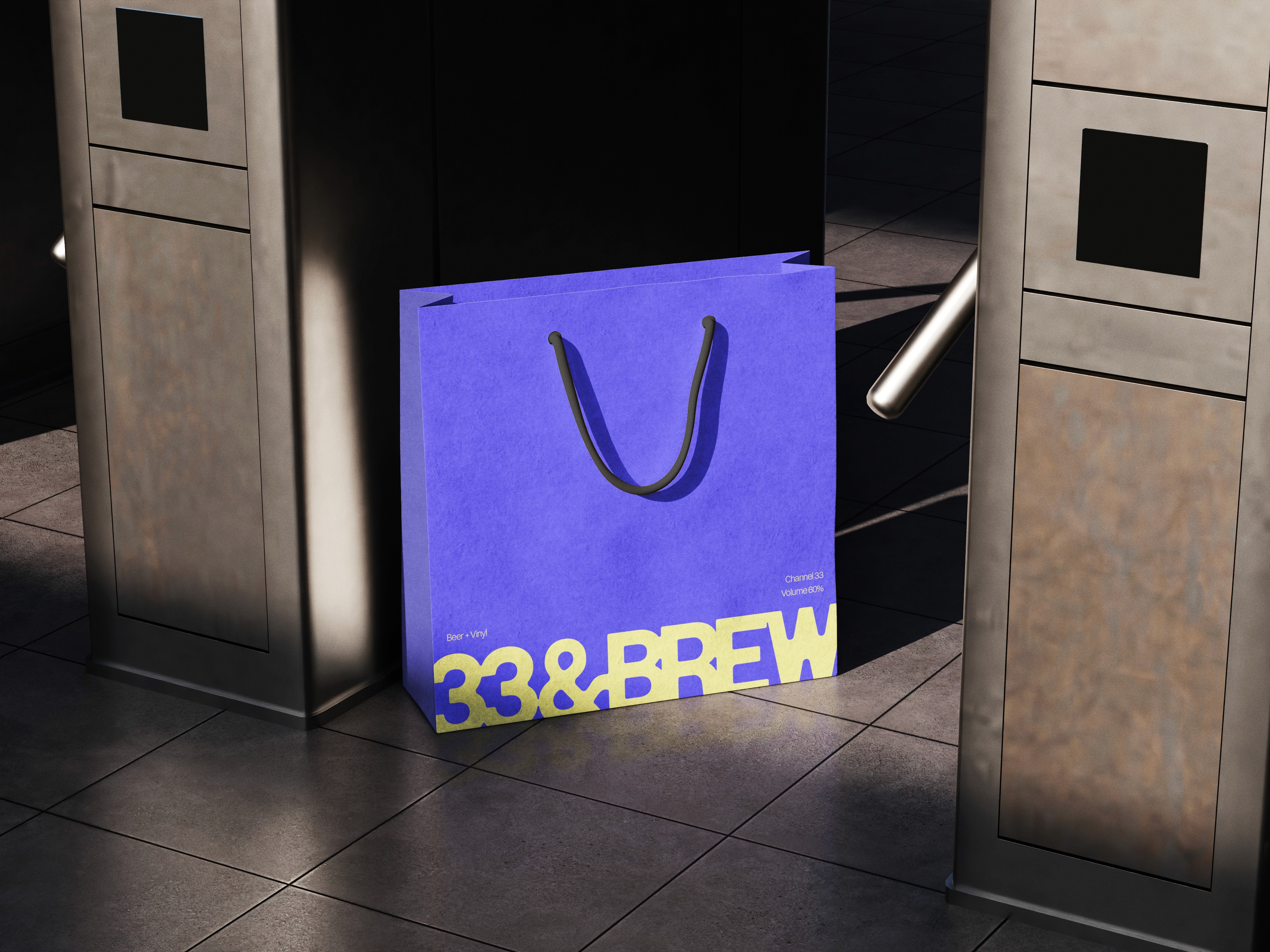 Streetside billboard with flyposters of the Batch.Works brand and illustrations