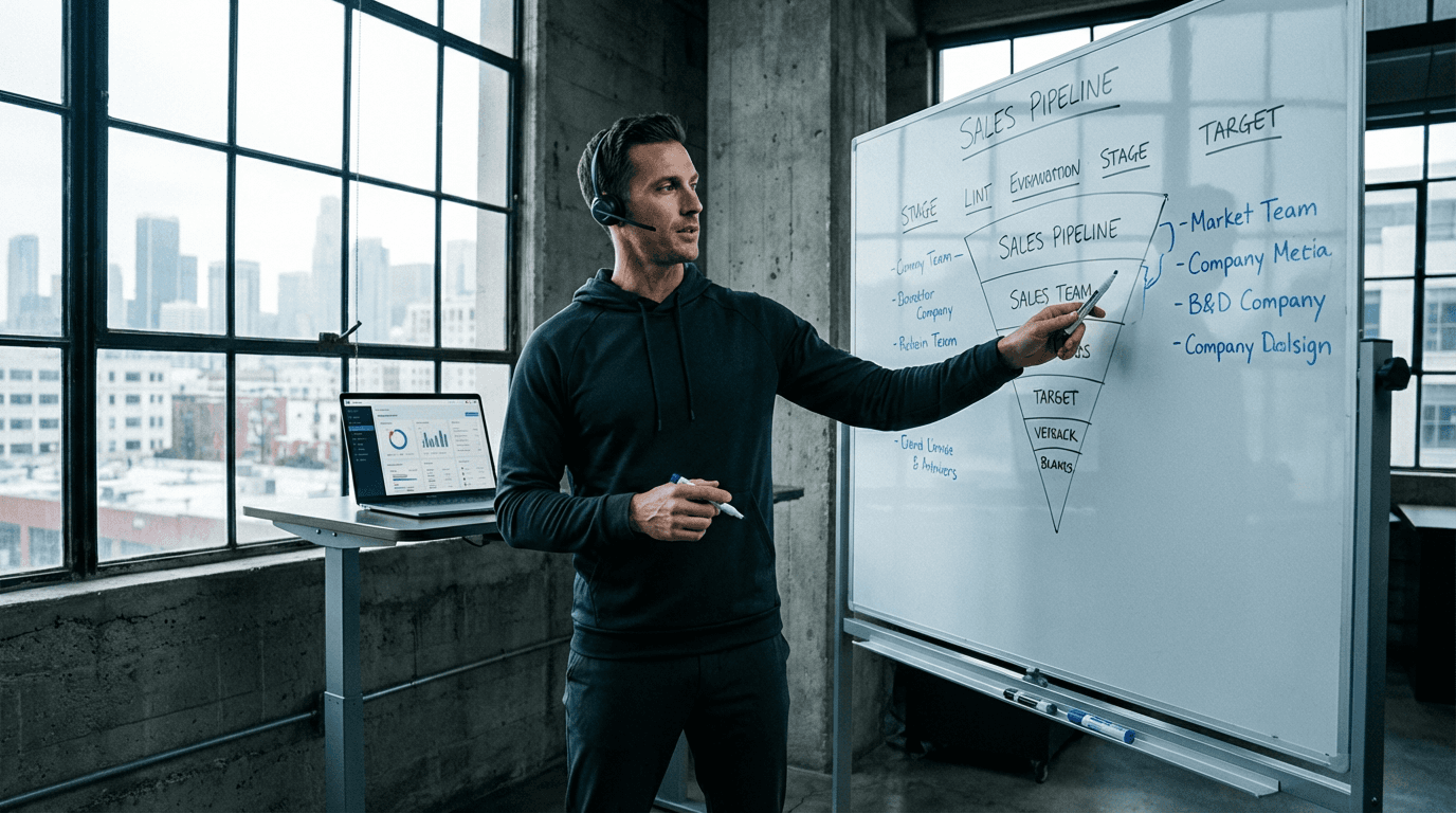 Inside sales leader running a coaching session with sales reps based off AI sales coaching provided by Parlay