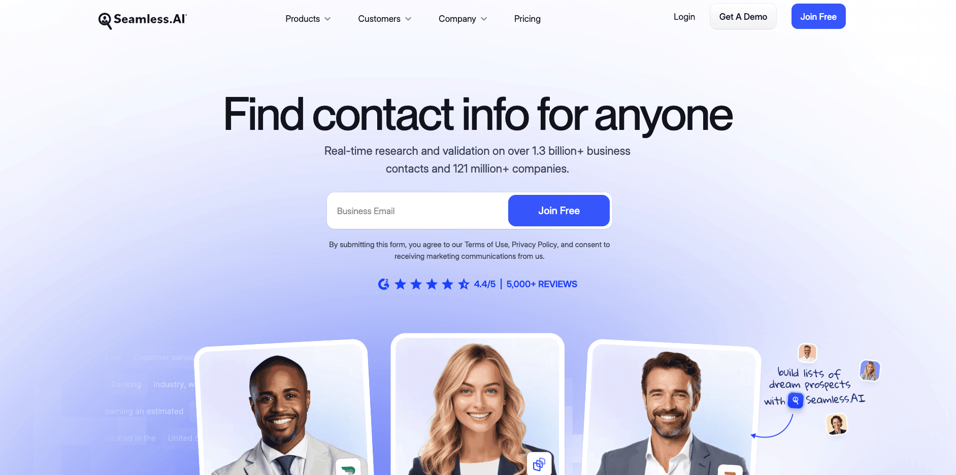 Seamless.ai homepage