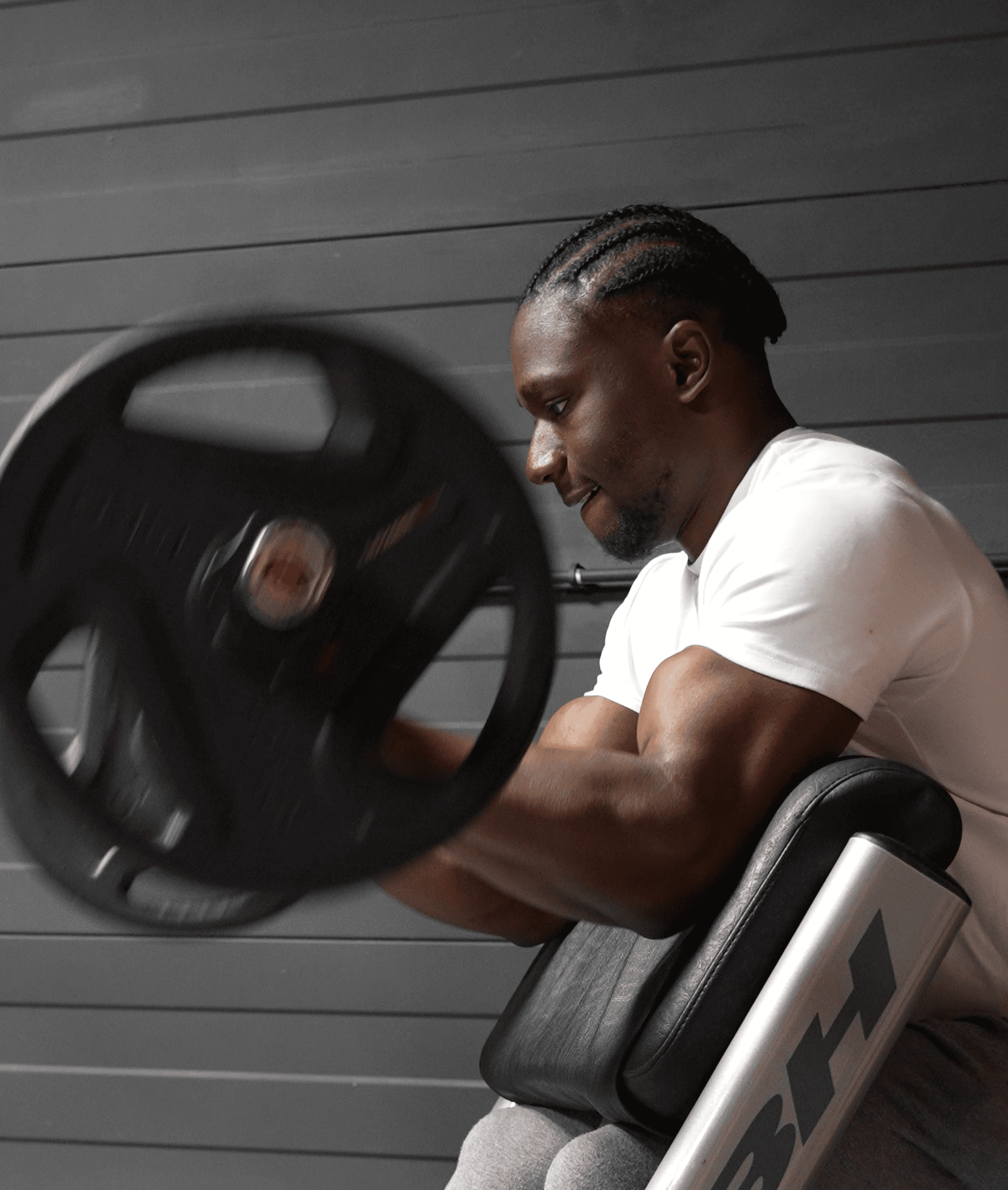 Dynamic picture of a cyclist riding downhill