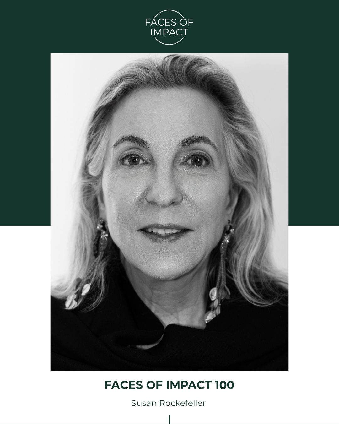 Faces of Impact 100 Honoree - Susan Rockefeller - Black and White Portrait by Artem Shestakov