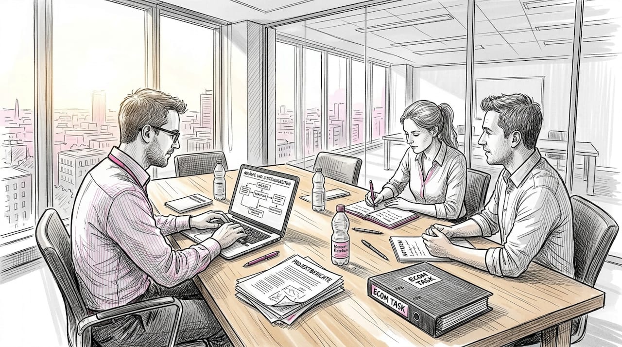 Im Meeting tauschte sich das Team darüber aus, wie sich KI-Agenten effizient skalieren lassen.