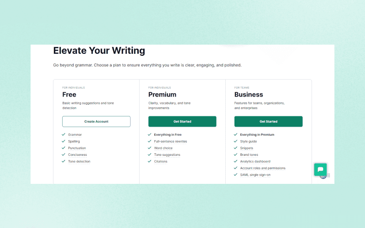 Grammarly Pricing