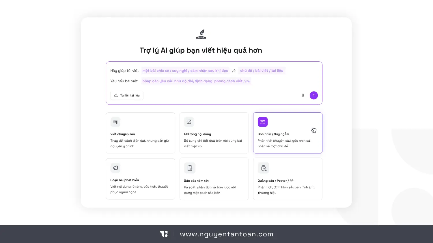 Hình minh hoạ AI tạo bản nháp đầu tiên, giúp người dùng vượt nỗi sợ trang trắng.