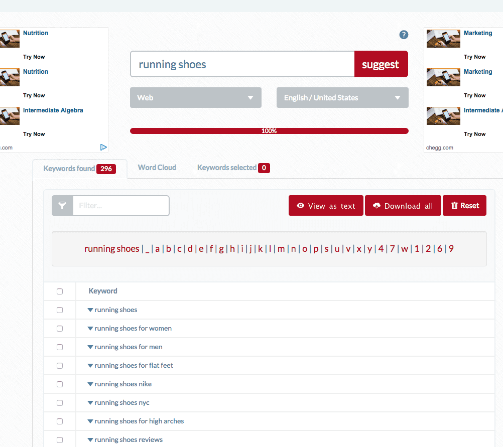 ubersuggest keyword research