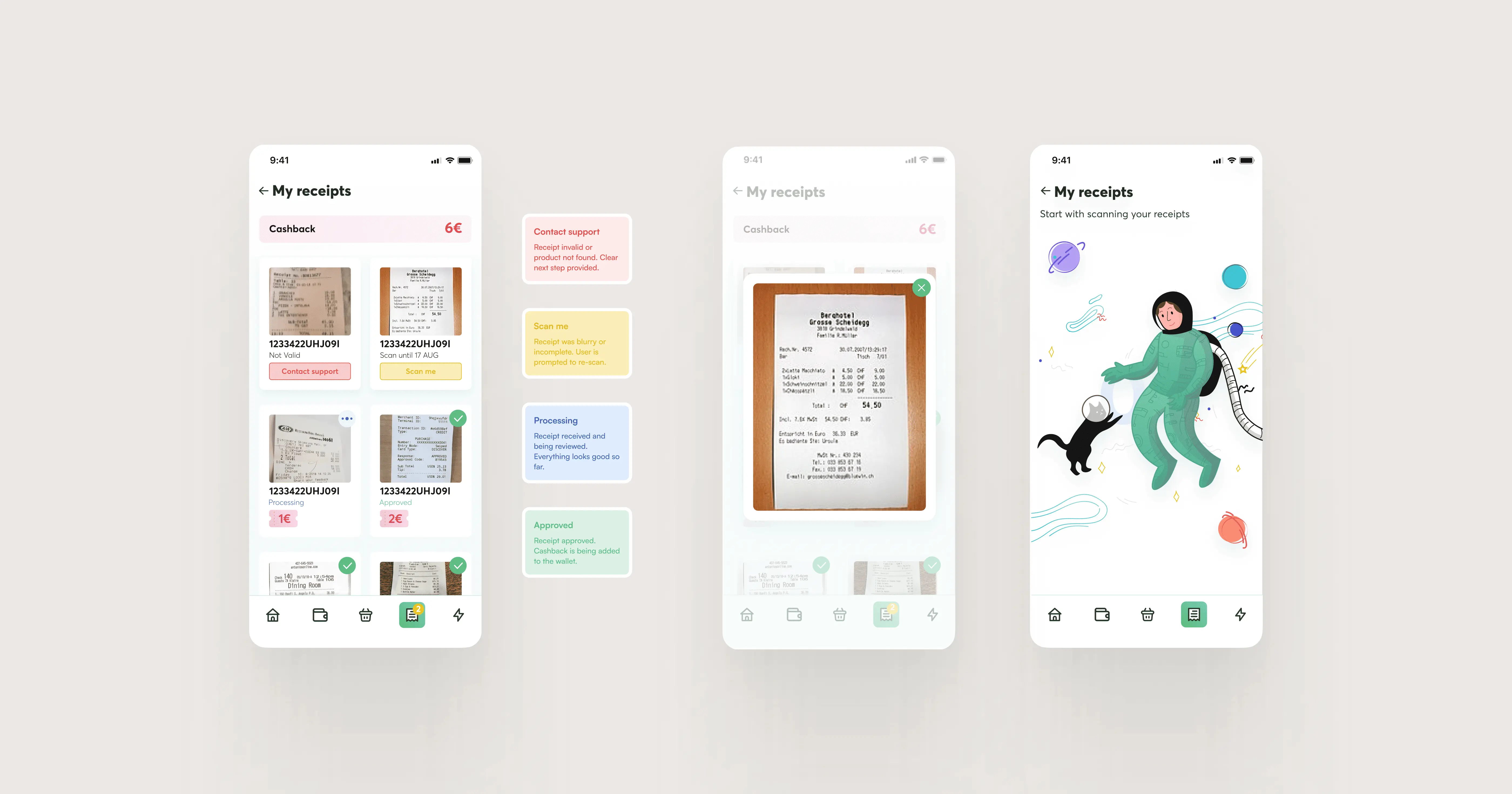 My receipts, Mobile app design for Proctor&Gamble