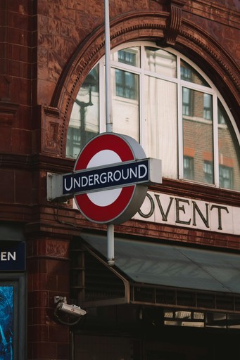 Underground tube sign at covent garden station in london
