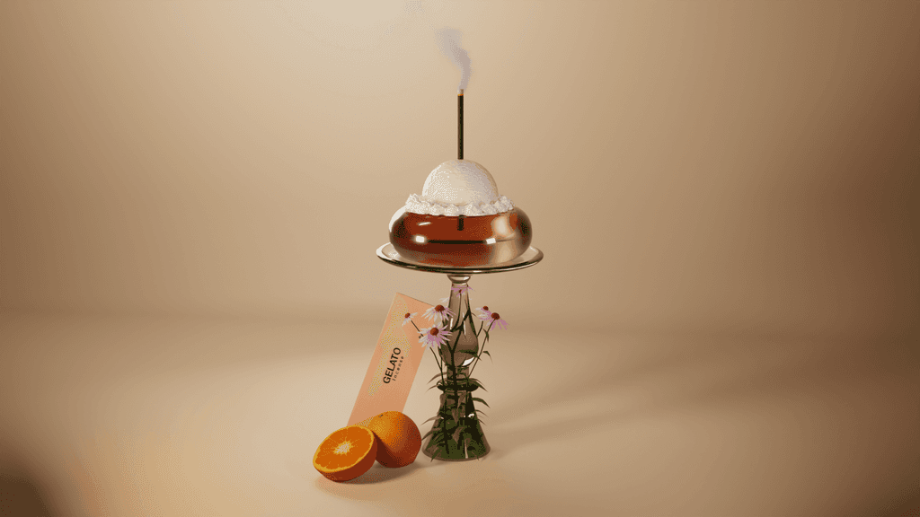 A 3D render of an incense in studio lighting