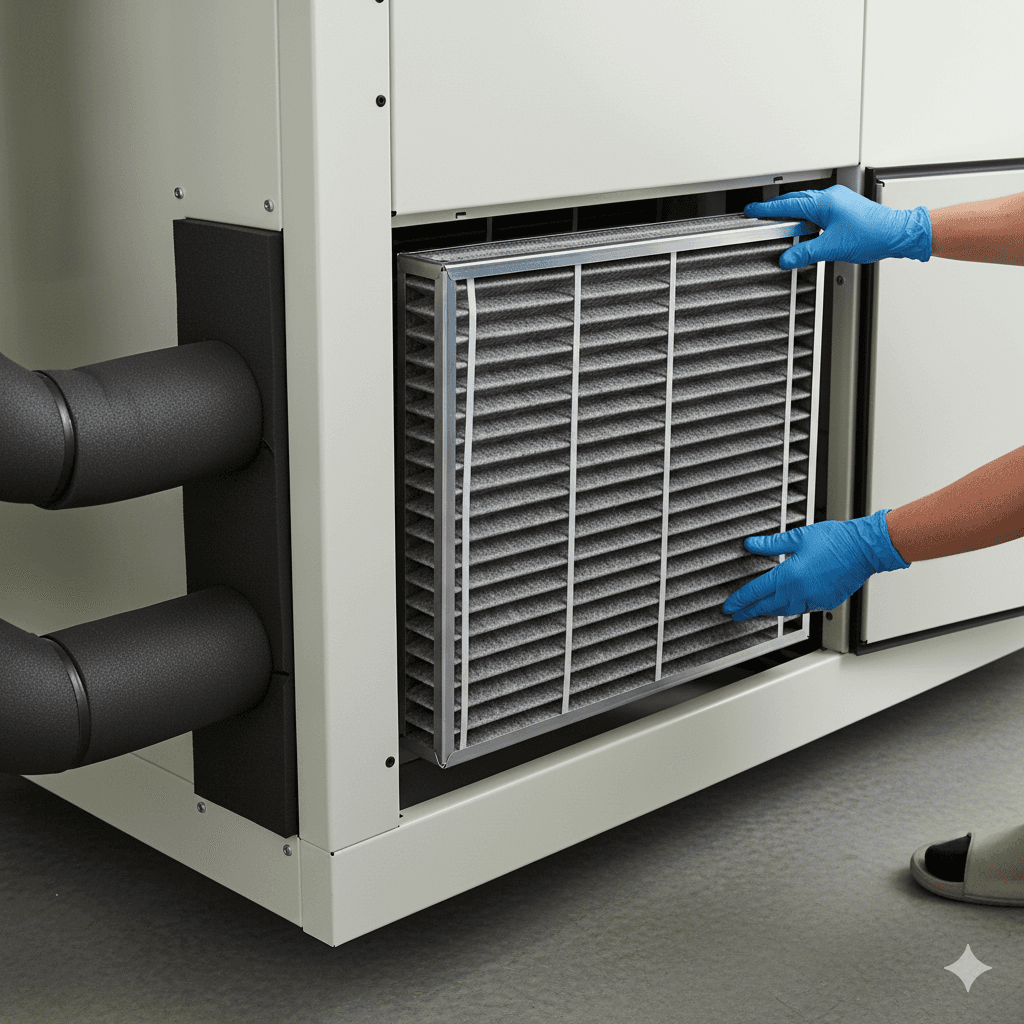 Single-use pleated HVAC filter designed for improved airflow and reliable particulate filtration.