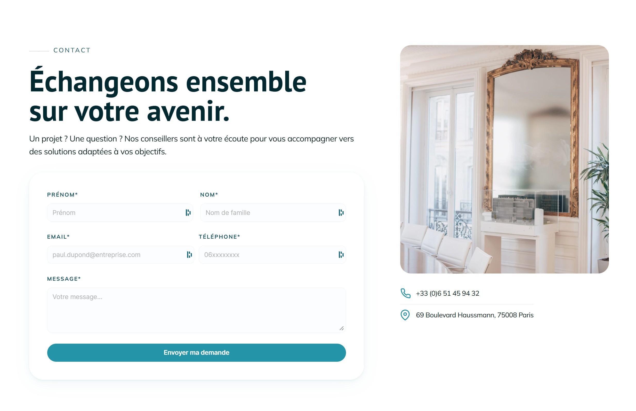 section contact site rivaria capital