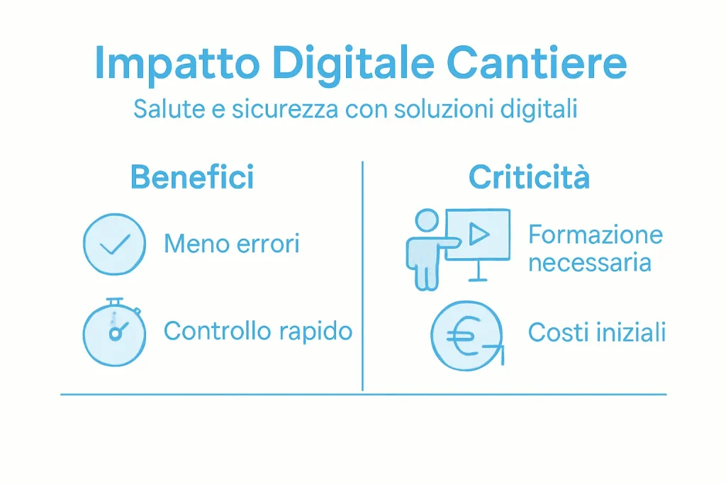 Infografica: pro e contro della digitalizzazione nei cantieri