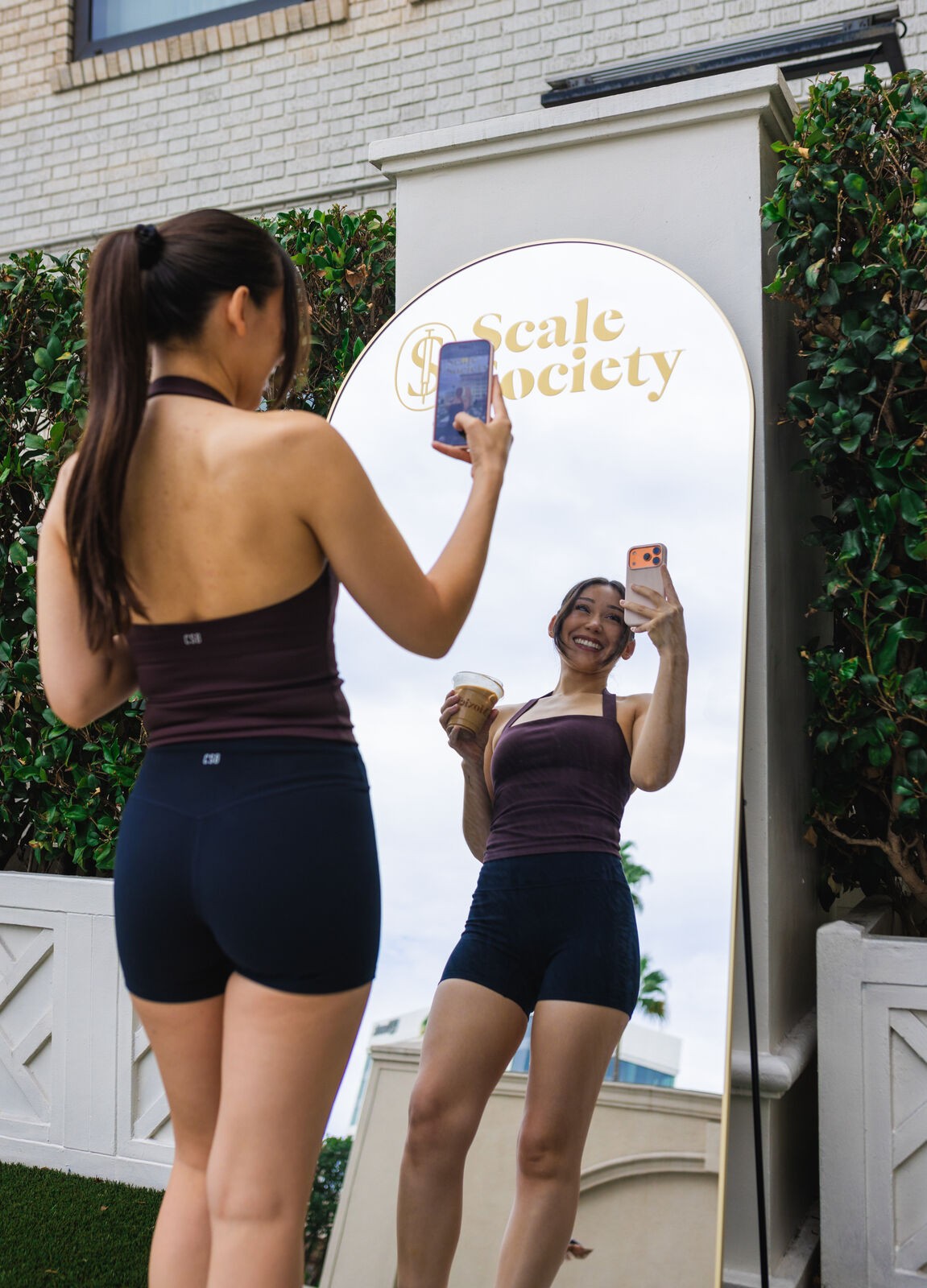 Moxie event, a guest at the branded mirror