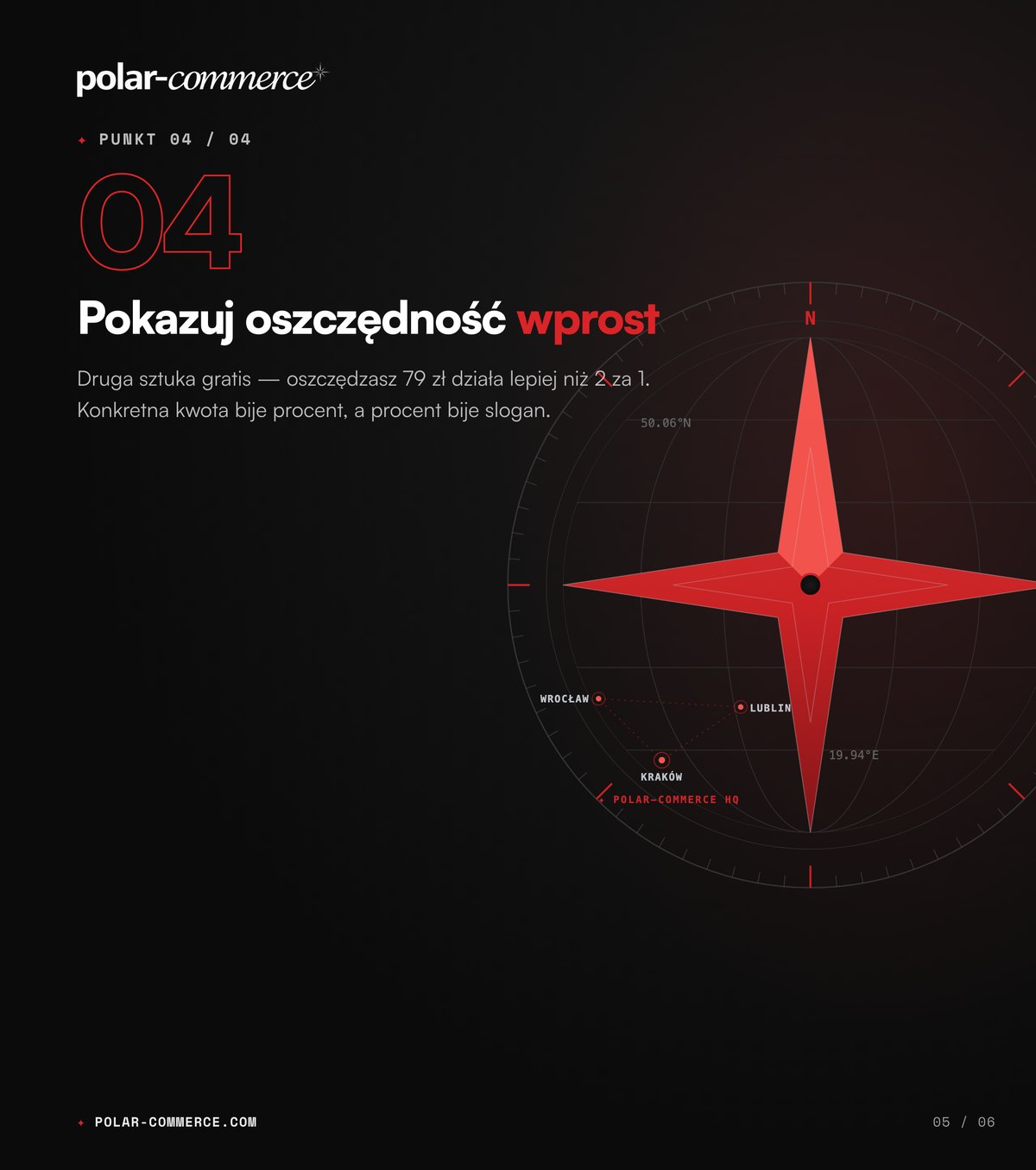 Pokazuj oszczędność wprost — Polar-Commerce