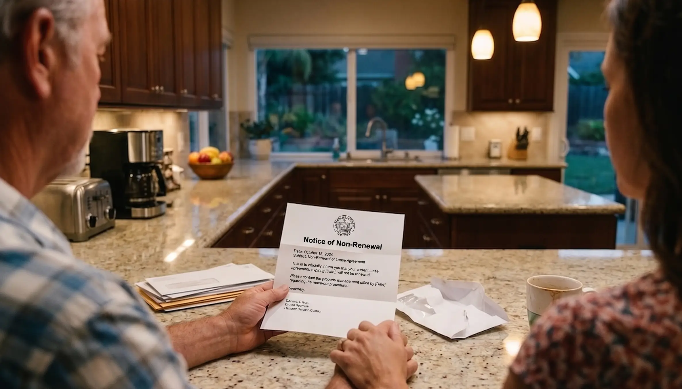 Couple Holding a Non-Renewal Notice