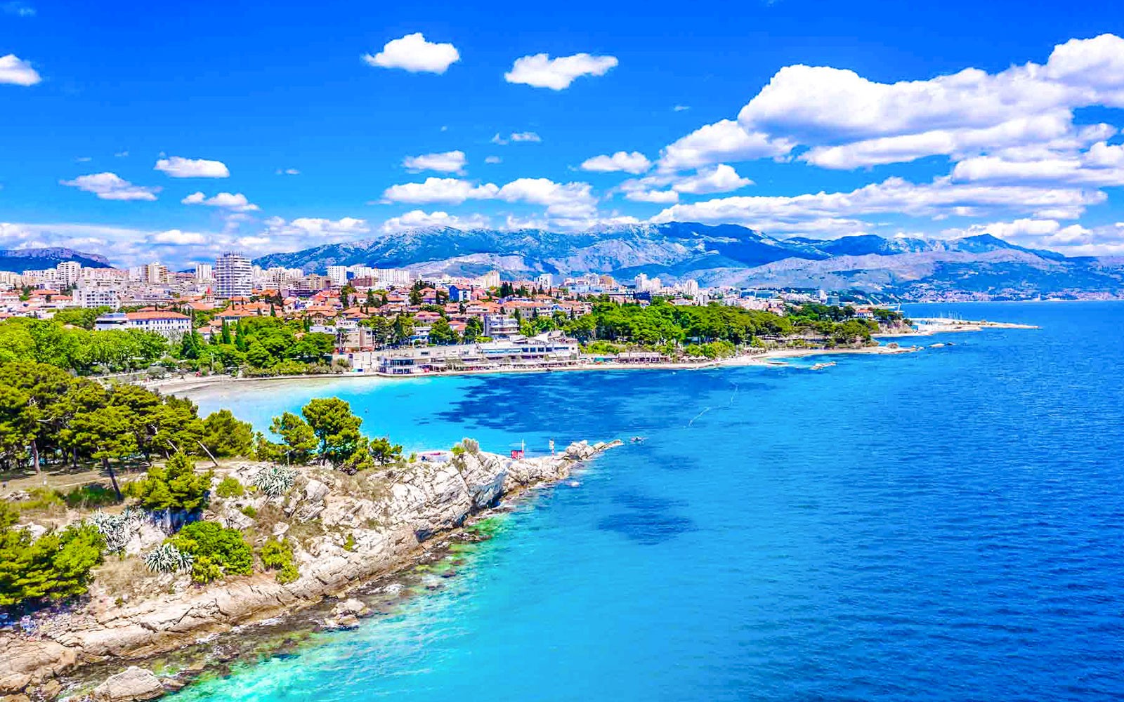 乘坐全景巴士游览,欣赏城市与海岸线和山脉并行的壮丽风景。