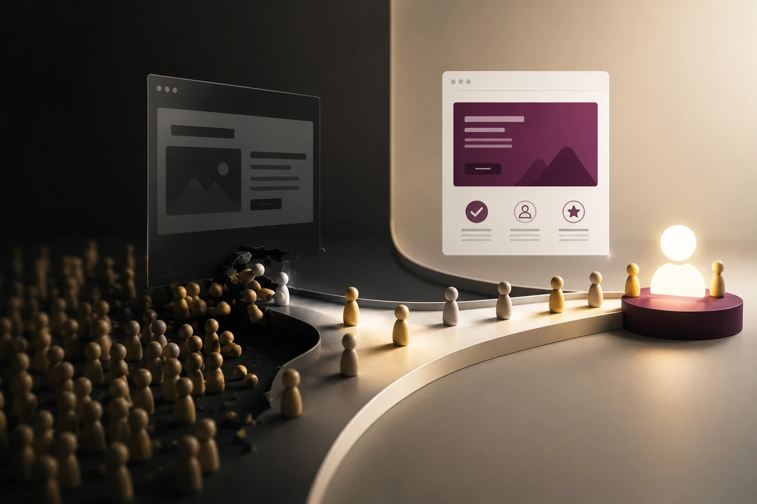 Website conversion optimization illustration by Kayora, a web design company in Abu Dhabi
