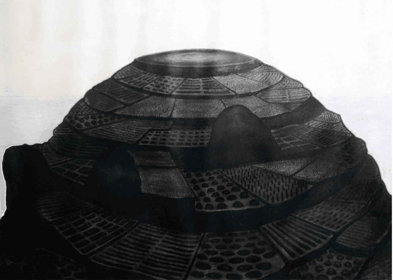 herd of sheep on road painting