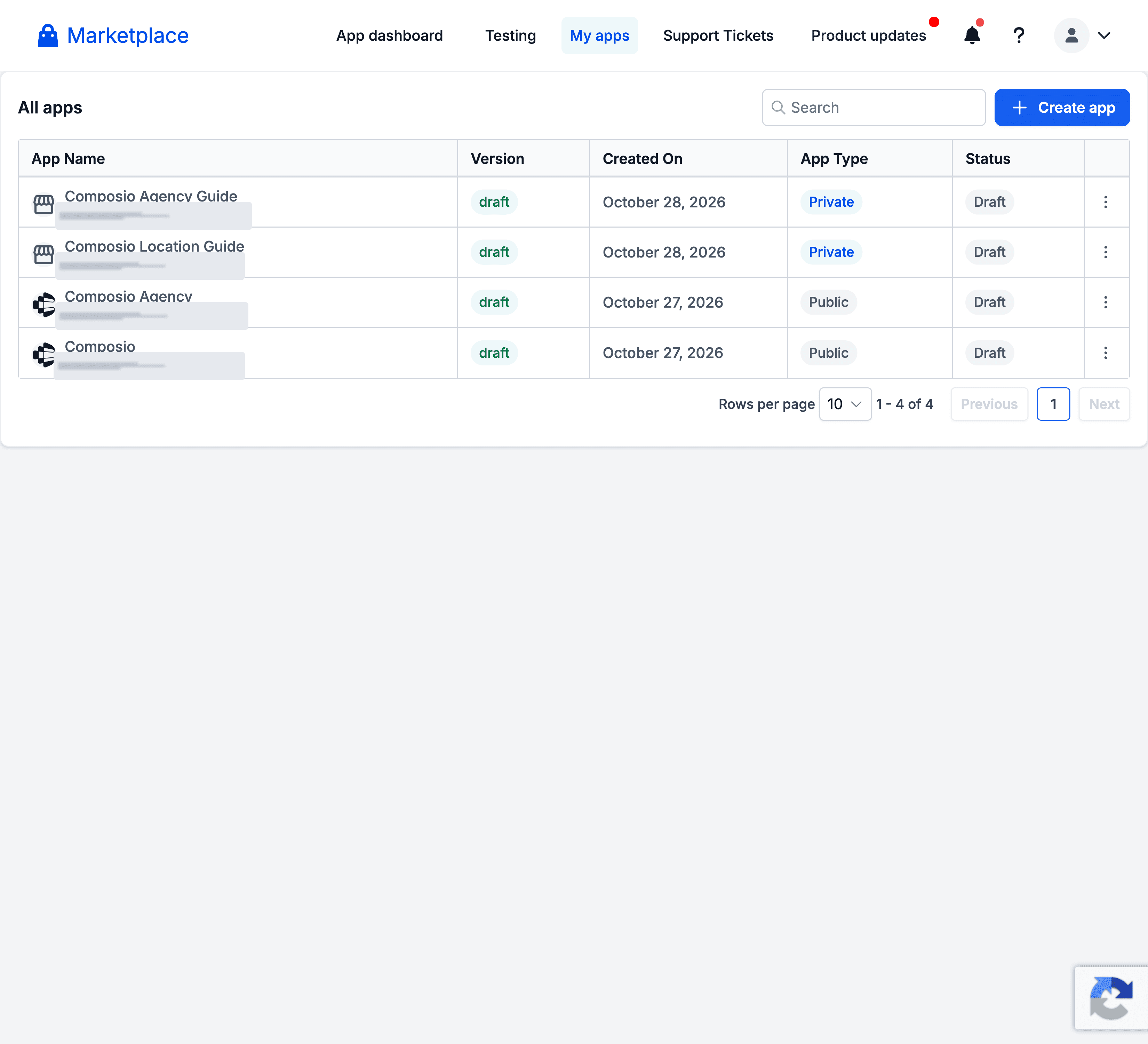 HighLevel Marketplace My apps page