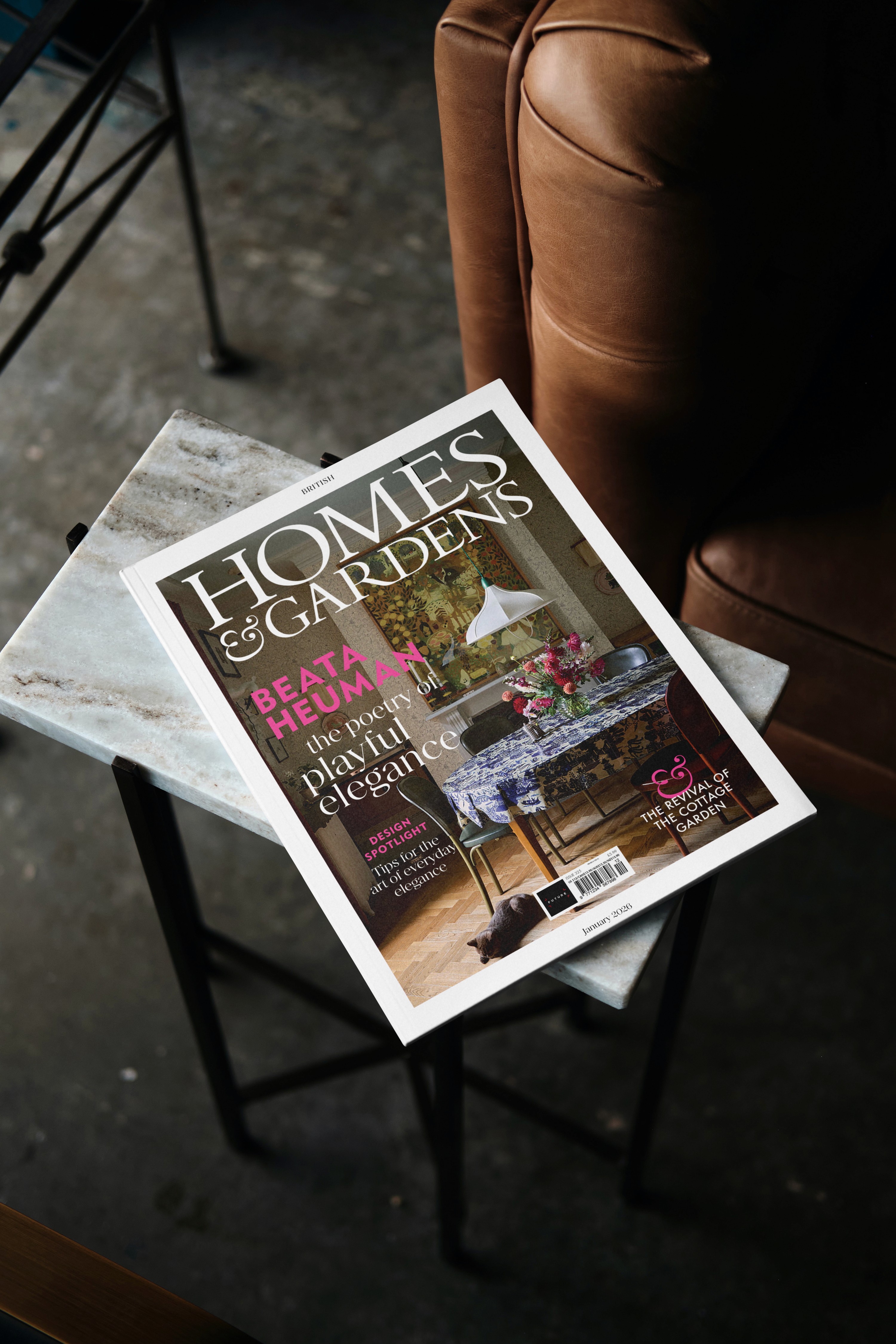 Magazine sitting on a table