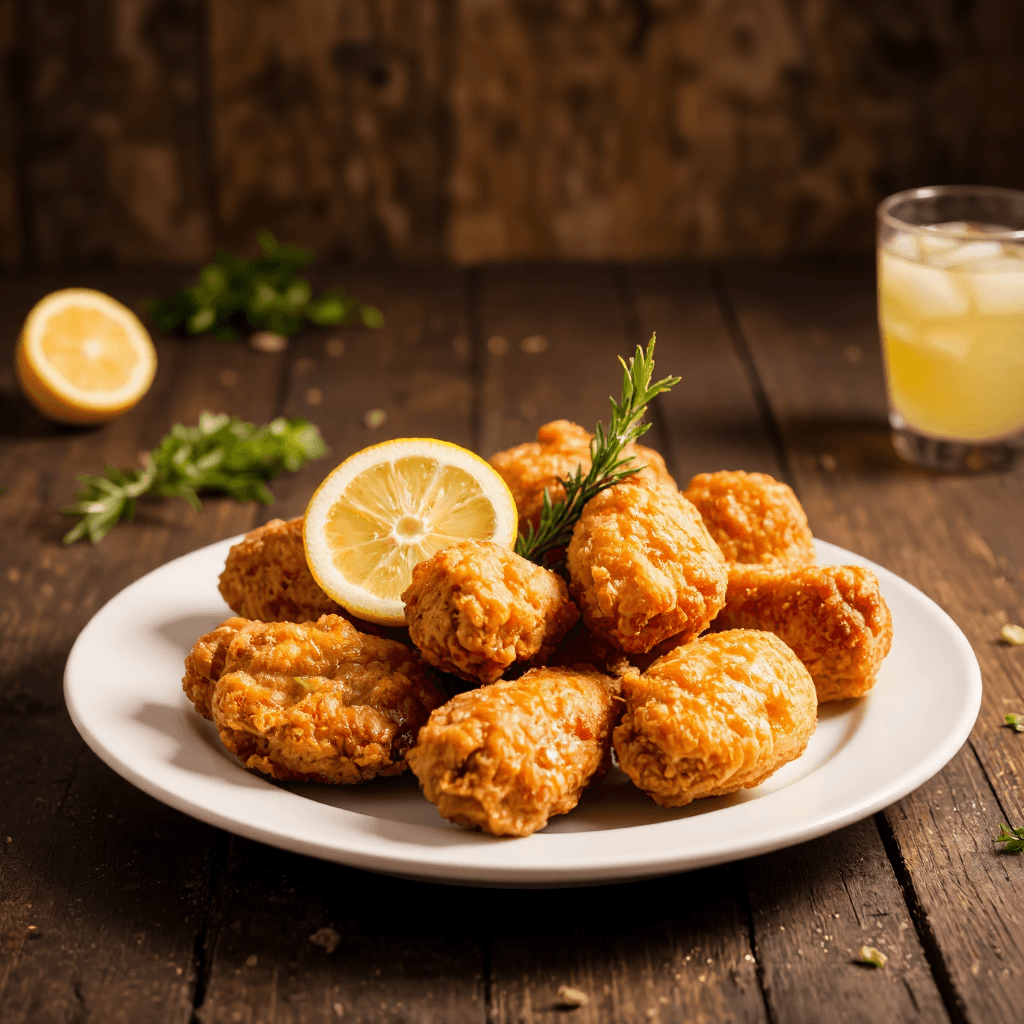 product photography of plate of fried chicken