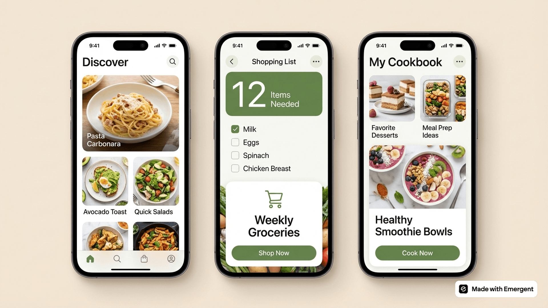 Recipe and Shopping App Made with Emergent