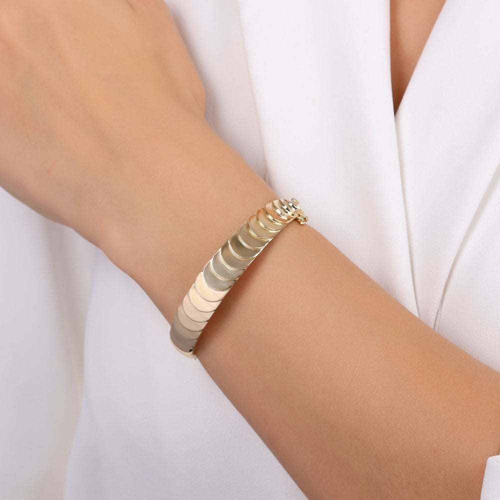 Assos Pırlanta 14 Ayar Altın Tasarım Kelepçe Bilezik 9.69 Gram