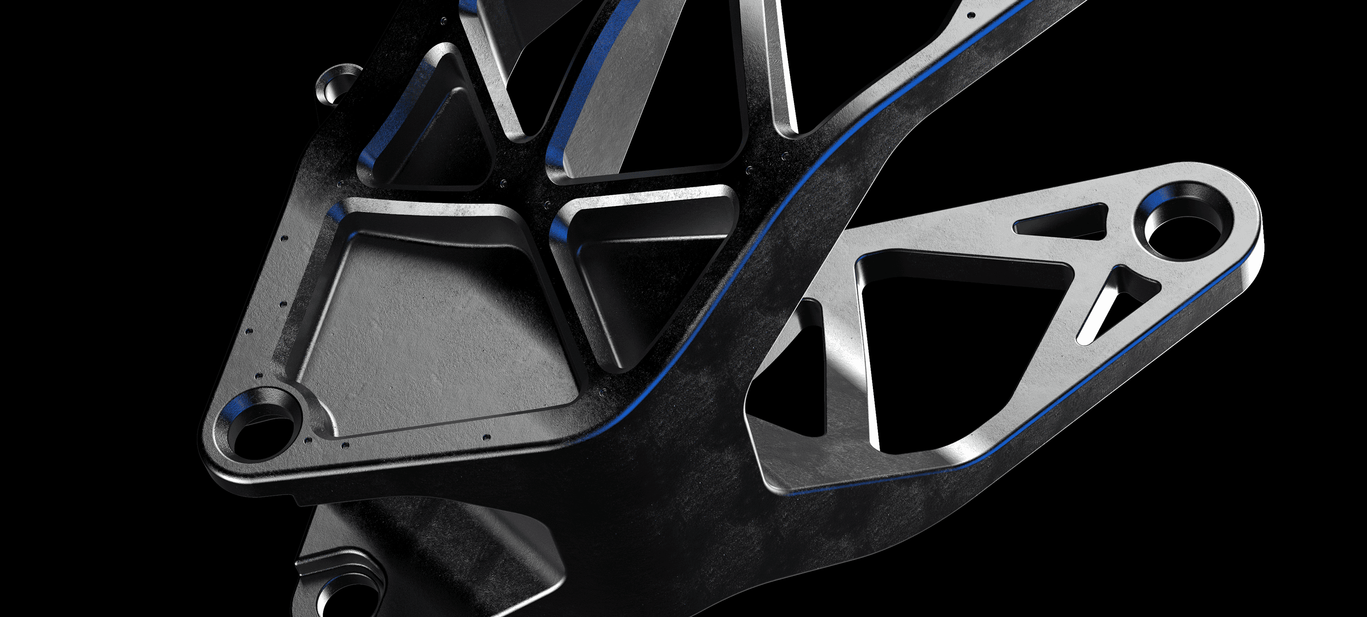 Artistic portrait with red and blue lighting creating a dramatic effect