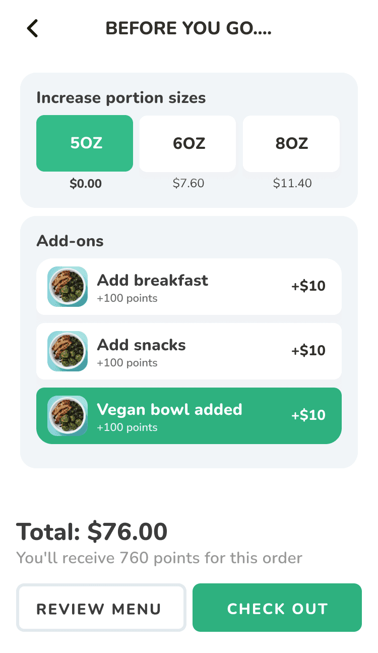 Add-ons before checkout
