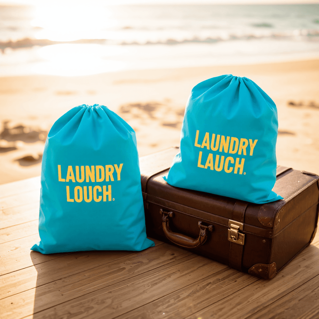 product photography of set of laundry pouches for travel