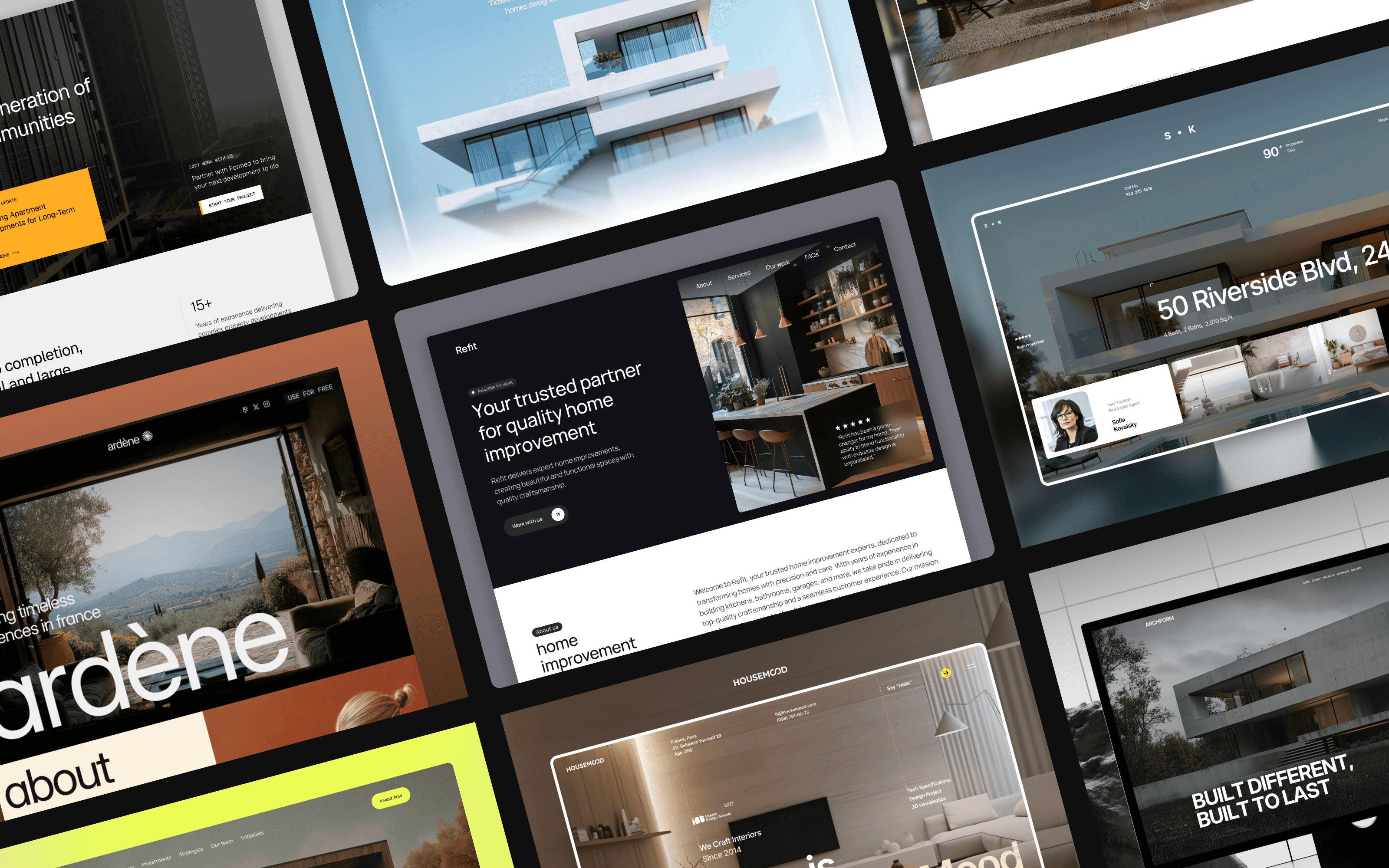 A grid of Real Estate Framer Template thumbnail images
