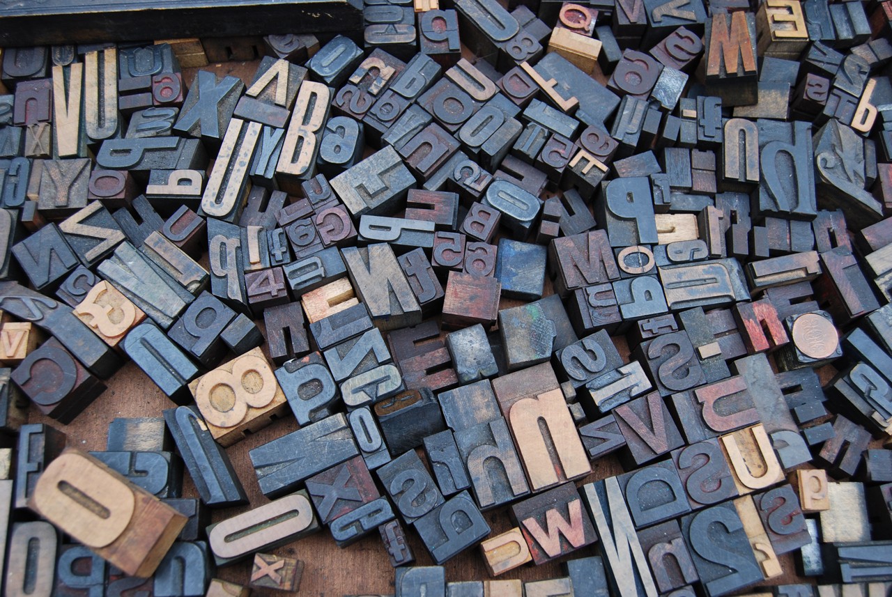Letterpress printing letters