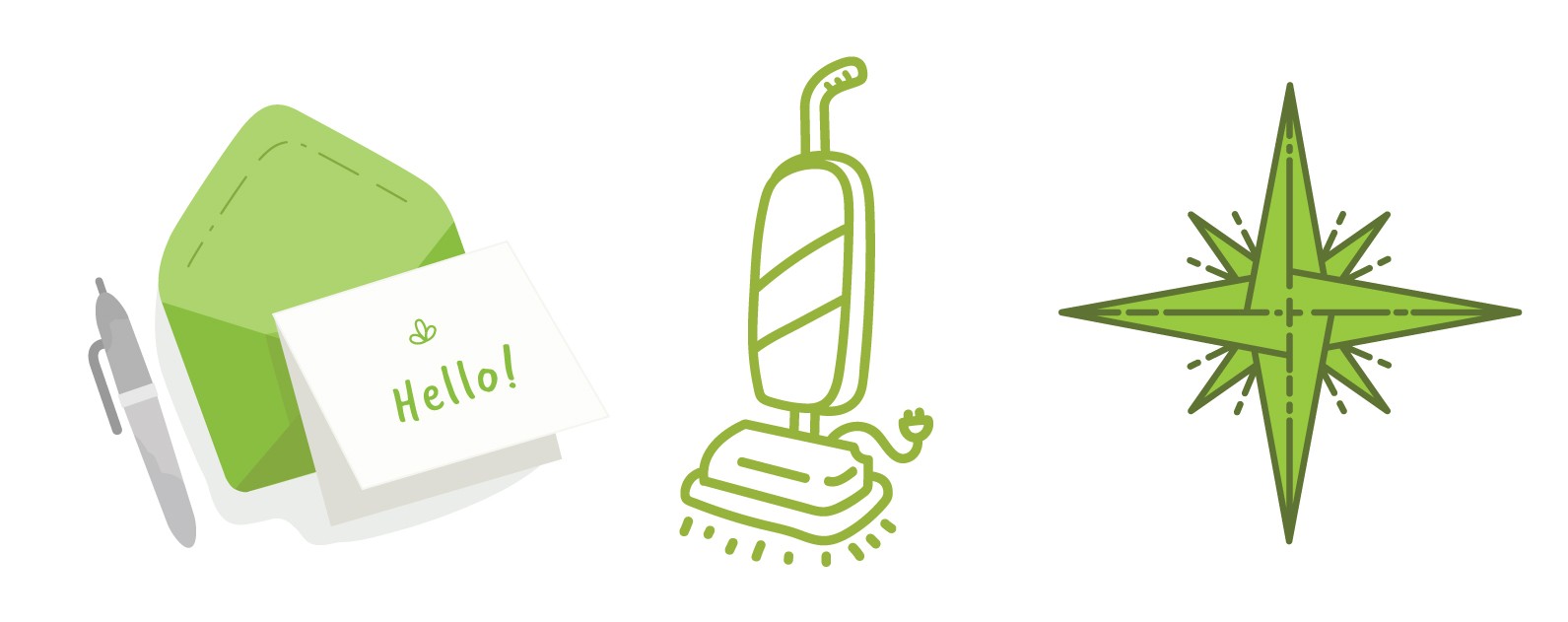  Flat icons, like the one on the left, utilize colors and solid objects to create more complex shapes, but do not use gradients, only a single color per shape. Line art icons utilize only strokes to create the shape. Line art icons can use many color strokes in the same icon. The compass rose on the right is an example of an icon that utilizes both of these styles, so they don’t have to be mutually exclusive. 